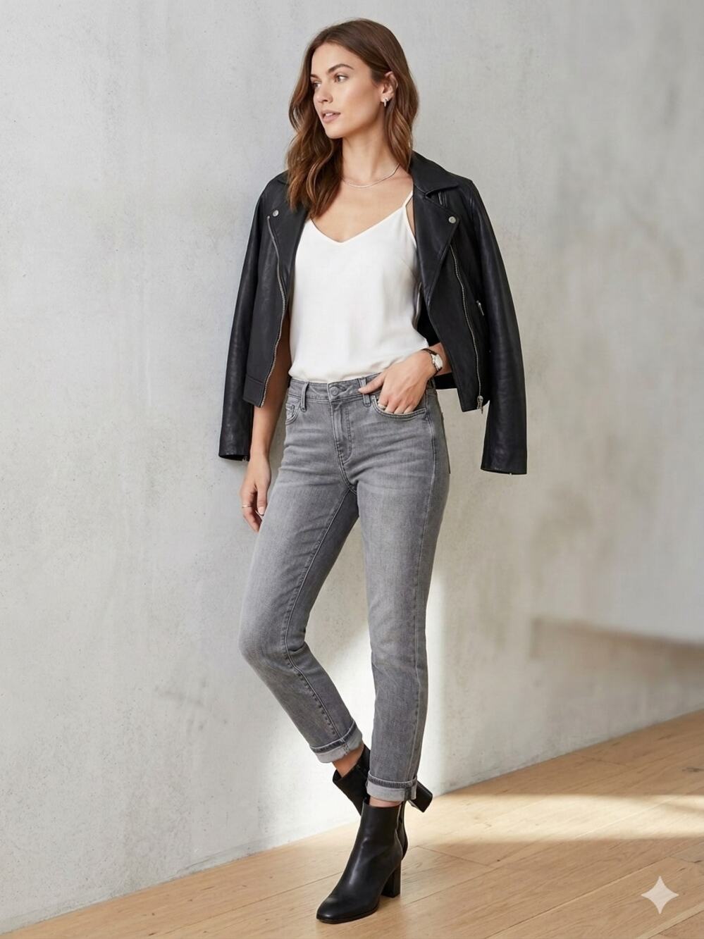 PAIGE Mason Ankle Jeans - Smokey Grey - Size 23 - NWT